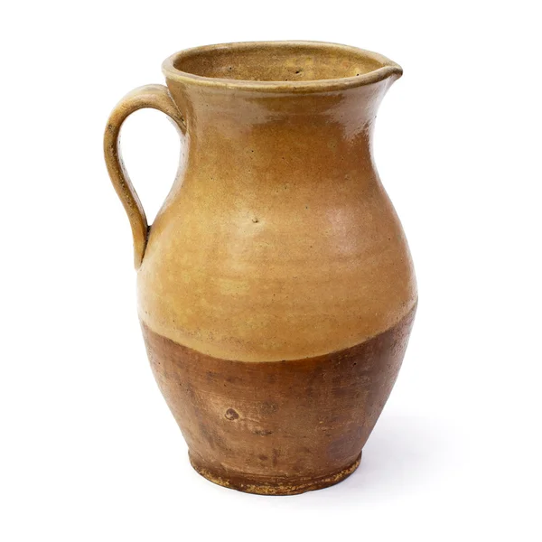 Lerkruka, gammal keramik vas isolerade — Stockfoto