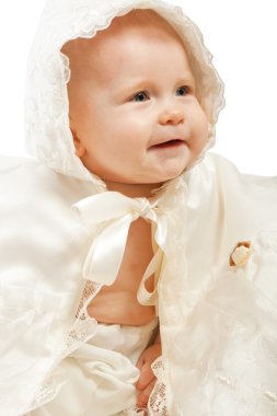 Infant in Christening gown clipart