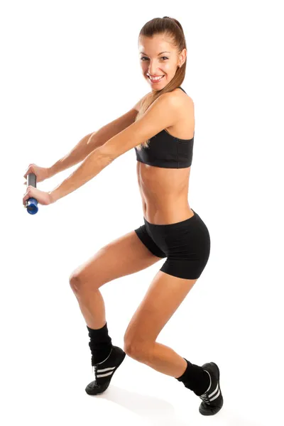 Mujer haciendo sus ejercicios — Foto de Stock