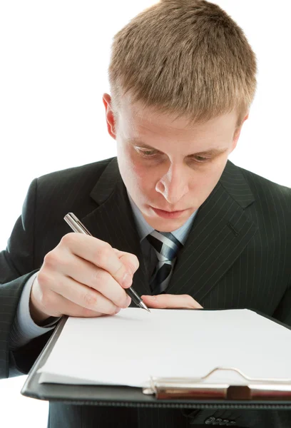 Man signing contract — Stock Photo, Image
