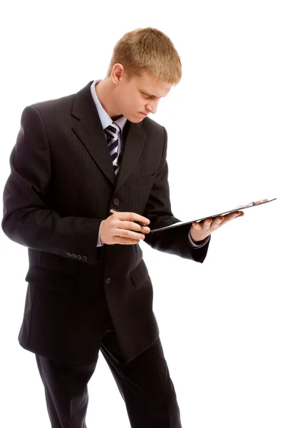 Man with clipboard — Stock Photo, Image