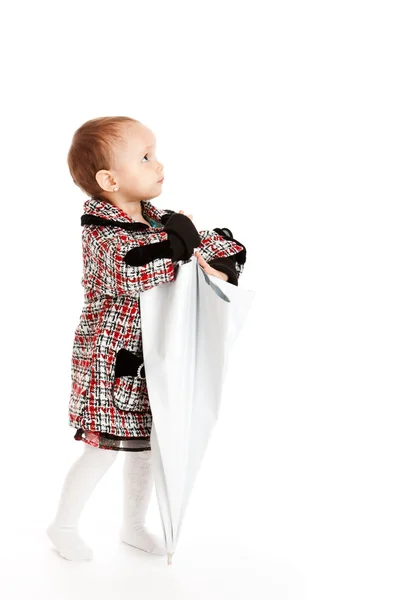 Baby med Umbrella – stockfoto