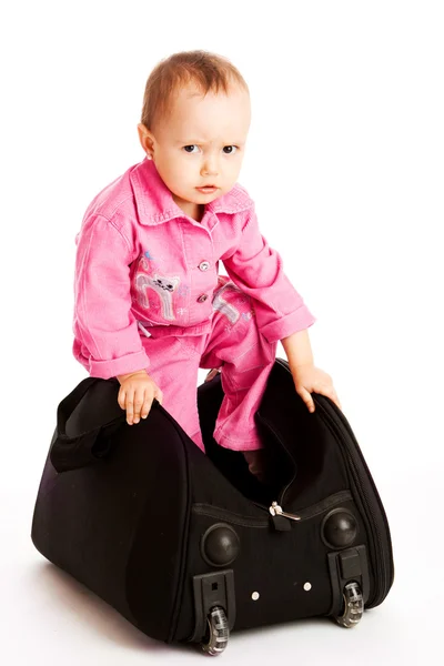 Bambino in borsa — Foto Stock