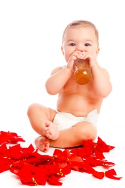 Baby drinking clipart