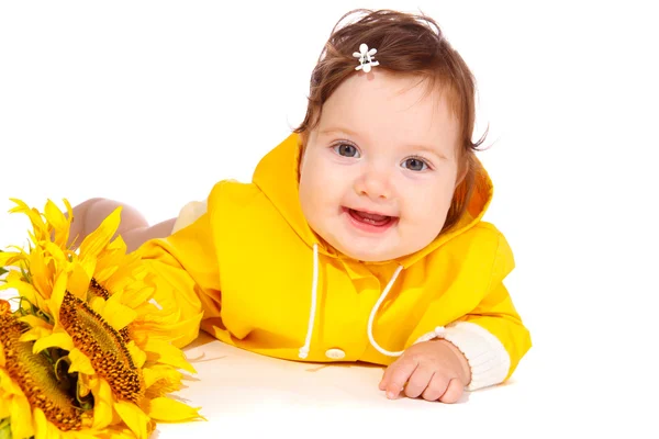 행복 한 꽃 아기 — 스톡 사진