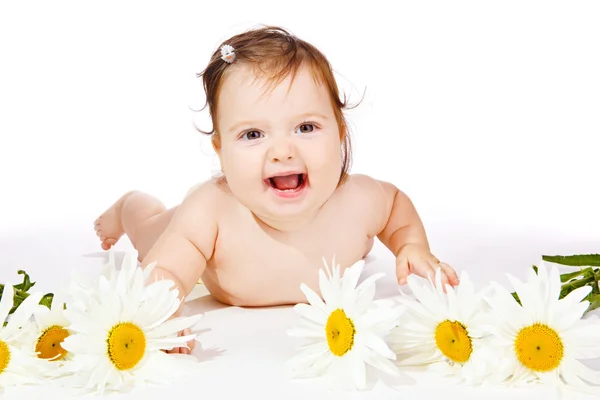 Laughing babymeisje — Stockfoto