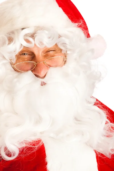 Santa claus knipogend — Stockfoto