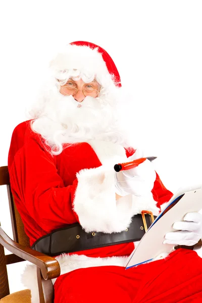 Papai Noel com lista de desejos — Fotografia de Stock