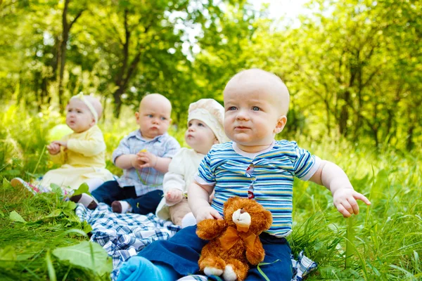 Babies in park — Stock Photo, Image