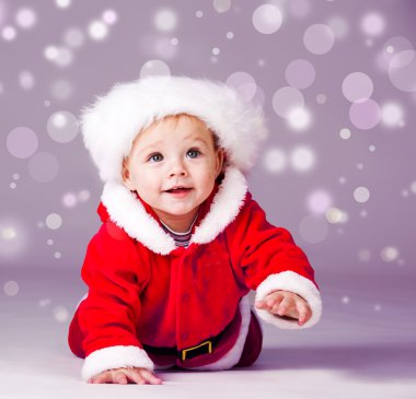 Christmas baby crawling clipart