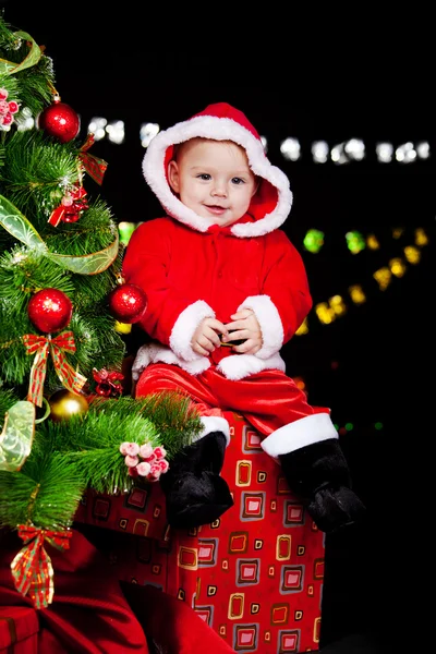 Sorridente Babbo Natale aiutante — Foto Stock