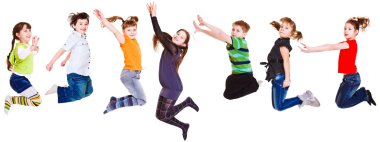 Kids jumping clipart