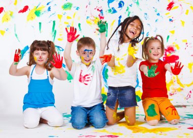 Painted children clipart