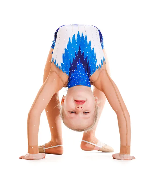 Gymnast doing bridge — Stock Photo, Image