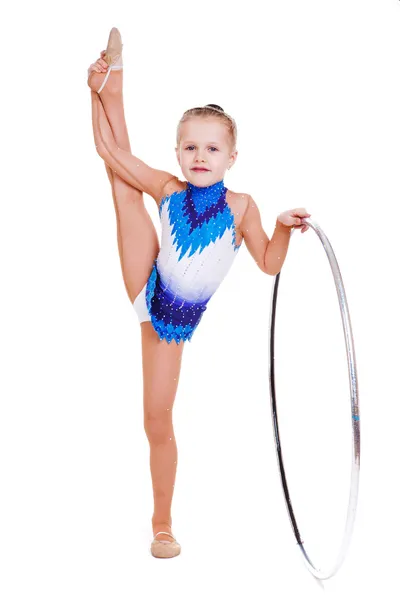 stock image Rhythmic gymnast with hoop