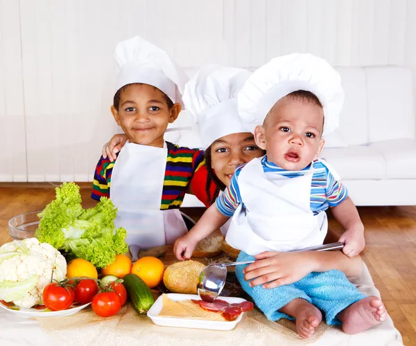 Three little cooks — Stock Photo, Image
