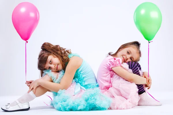 Dívky s balónky — Stock fotografie