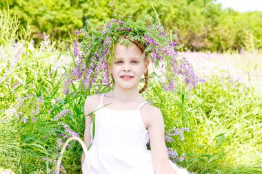 Portrait of a beautiful blond girl clipart