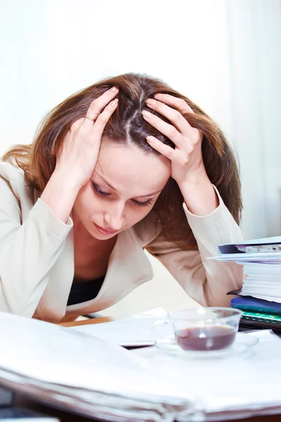 stock image Exhausted businesswoman