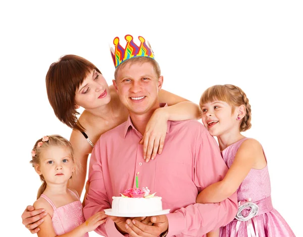 Family embracing father — Stock Photo, Image