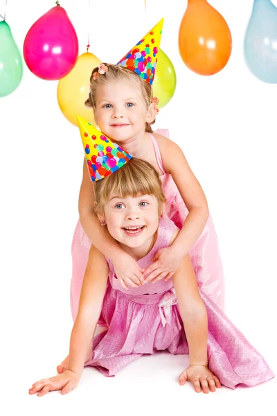 Niños en sombreros de fiesta —  Fotos de Stock