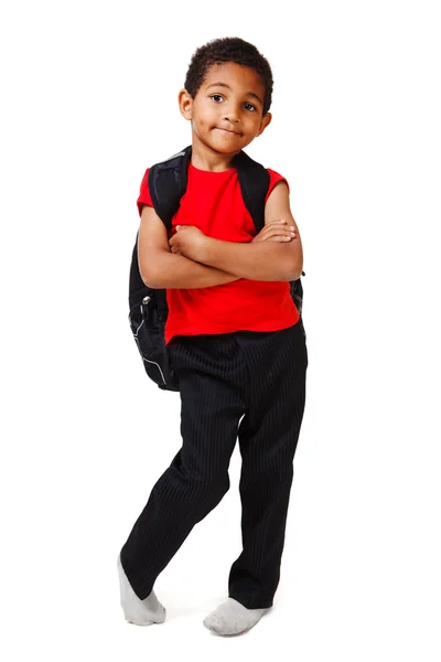 Pojke med ryggsäck — Stockfoto