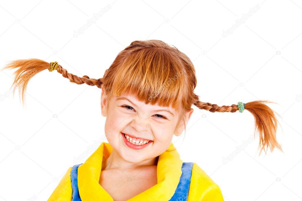 Girl with funny braids