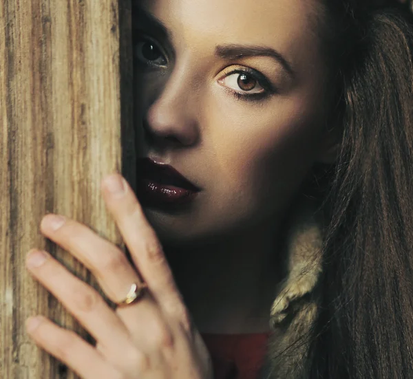 Portrét bruneta krása — Stock fotografie