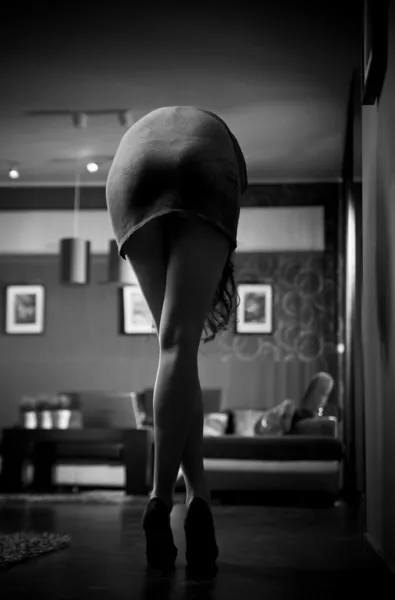 Silhuett av kvinnans ben — Stockfoto