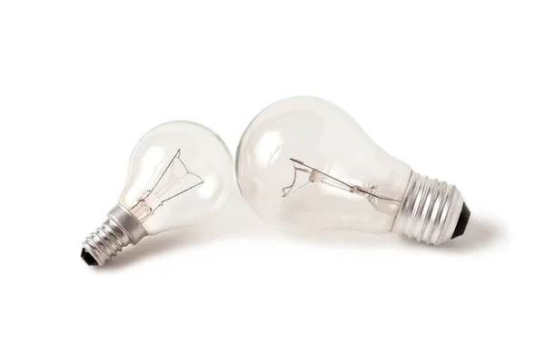 Két elektromos izzó lámpa — Stock Fotó
