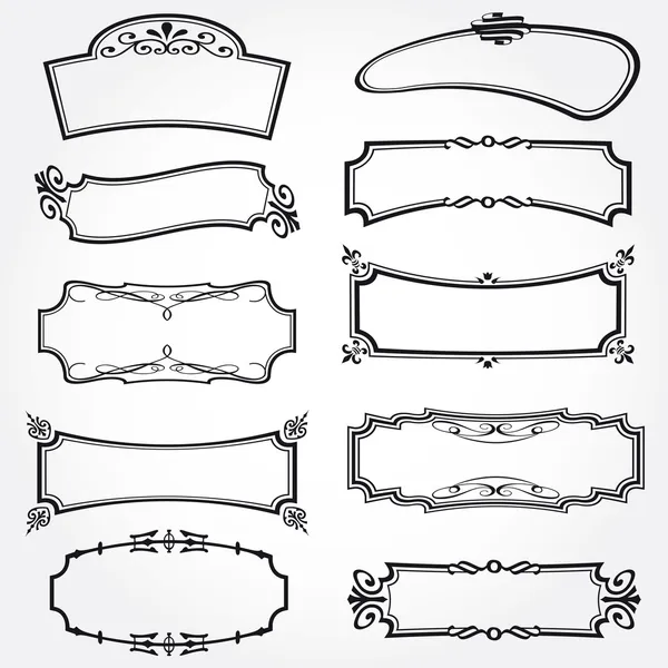 Conjunto de marco vectorial decoración ornamental vintage — Vector de stock