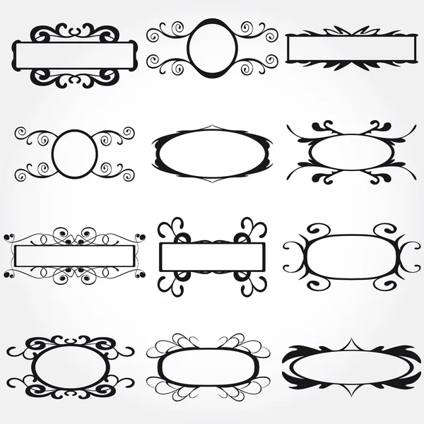 Conjunto de marco vectorial decoración ornamental vintage — Vector de stock