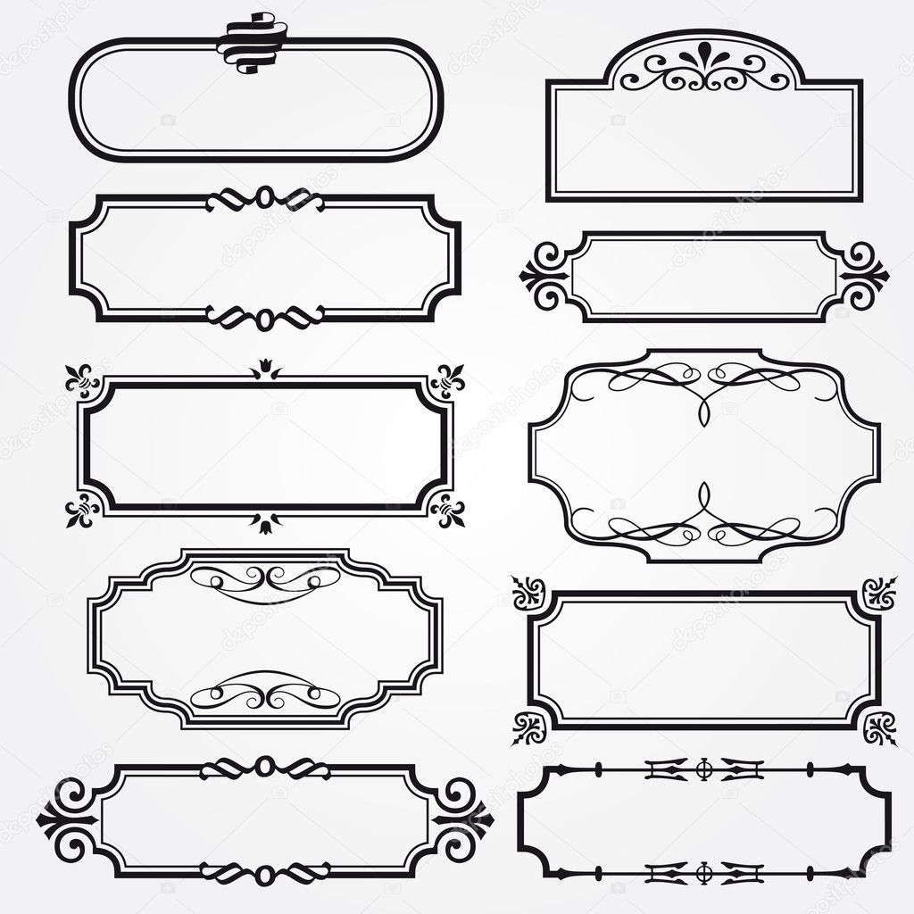 conjunto de elegantes marcos decorativos para fotos. marcos con patrones y  adornos. 15878149 Vector en Vecteezy