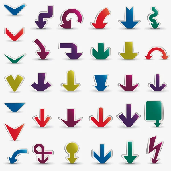 Vector arrows set paper — Stock Vector