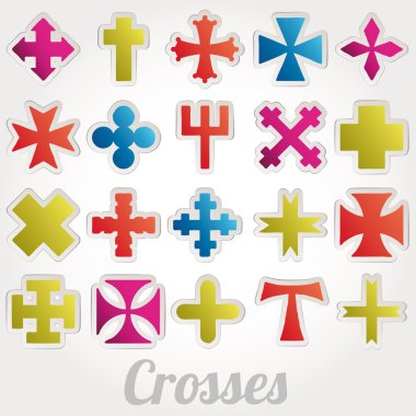 Set Crosses vector clipart