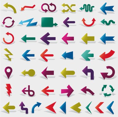 Vector arrows set paper clipart