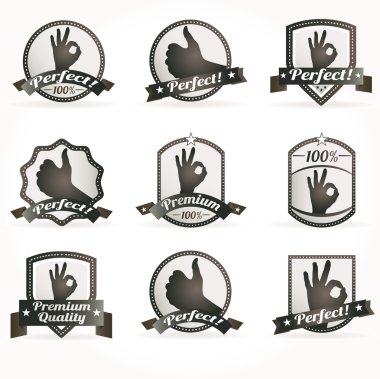 Set of vintage retro premium quality badges and labels clipart