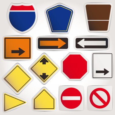 Vector. Blank road signs clipart