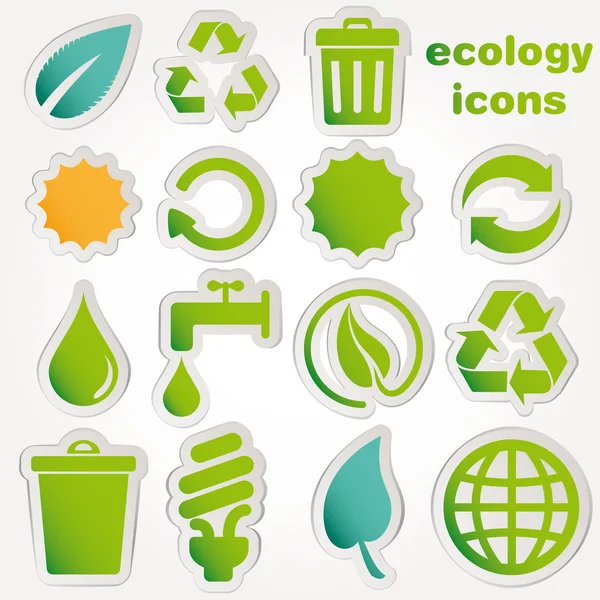 Coleção de ícones de reciclagem e ecologia — Vetor de Stock