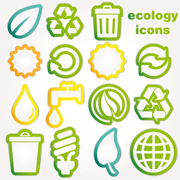 Coleção de ícones de reciclagem e ecologia — Vetor de Stock