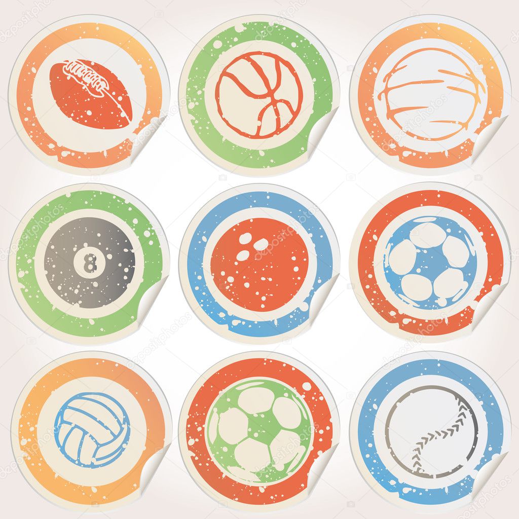 Set of Sports Ball Stickers