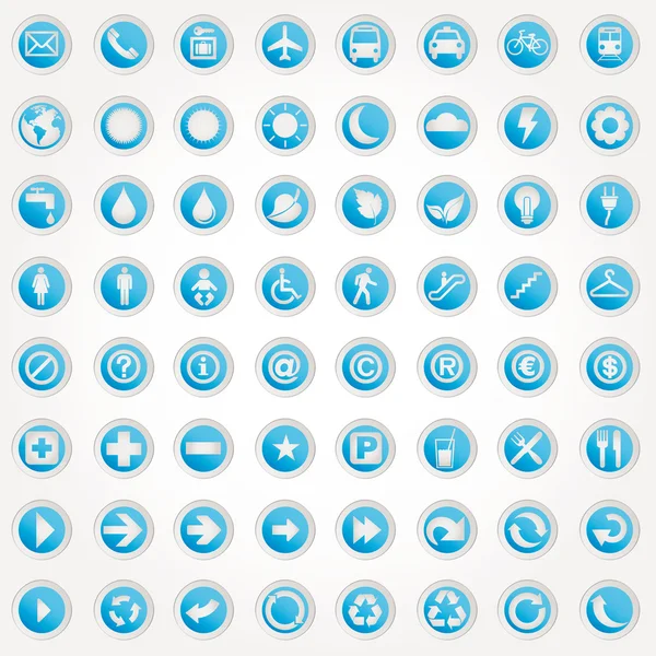 Et botones de presentación iconos — Archivo Imágenes Vectoriales