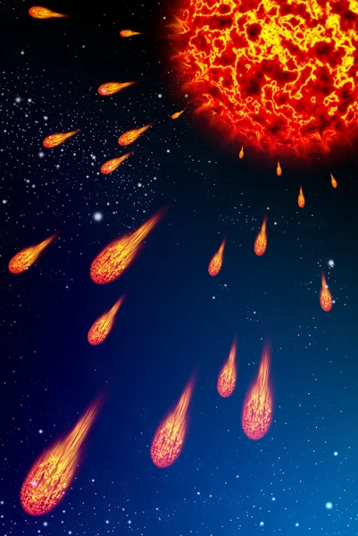 Метеор от солнца взрывается — стоковое фото