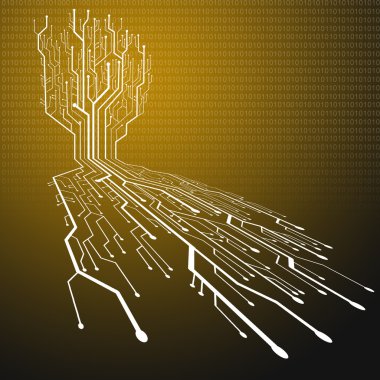 Circuit board ,Tree and root shape clipart