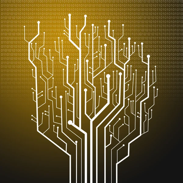 Forma de árbol de placa de circuito, Fondo de tecnología — Foto de Stock