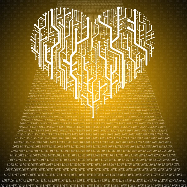 stock image Circuit board in Heart shape, Technology background