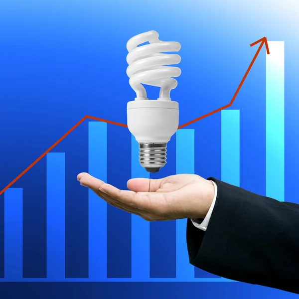 Ahorre energía, concepto de negocio de lámpara de iluminación — Foto de Stock