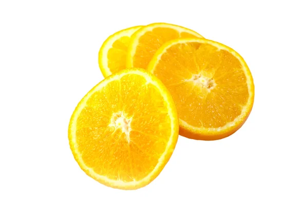 Arancione affettato su sfondo bianco — Foto Stock