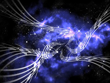 Sound of music from the deep space clipart