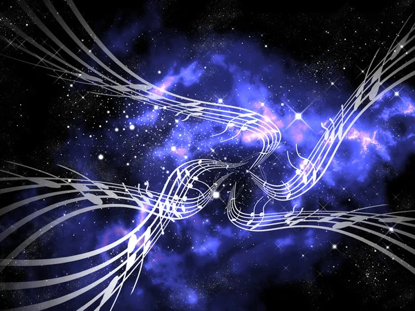 Ljudet av musik från rymden — Stockfoto